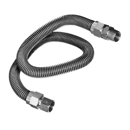Flextron Gas Line Hose 5/8'' O.D.x36'' Length 1/2" FIPx3/4" MIP Fittings, Stainless Steel Flexible Connector FTGC-SS12-36M